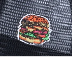 USA Ripped Flag Patch Hamburger Black Trucker - Iconic