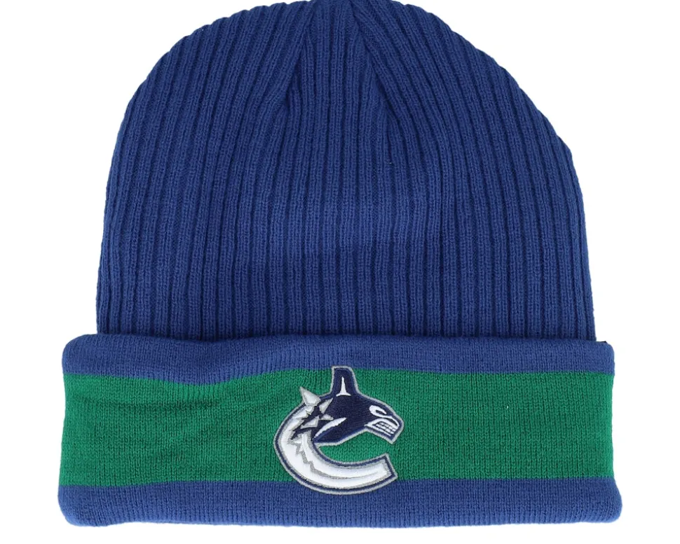 Vancouver Canucks Beanie Blue/Kelly Green Cuff - Fanatics