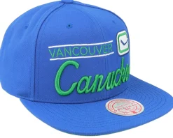 Vancouver Canucks Retro Lock Up Blue Snapback - Mitchell & Ness