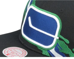 Vancouver Canucks Vintage Paintbrush Black Snapback - Mitchell & Ness