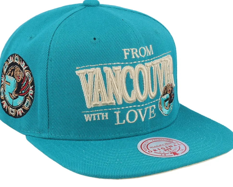 Vancouver Grizzlies With Love Hwc Teal Snapback - Mitchell & Ness