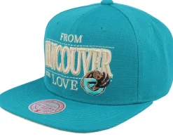 Vancouver Grizzlies With Love Hwc Teal Snapback - Mitchell & Ness