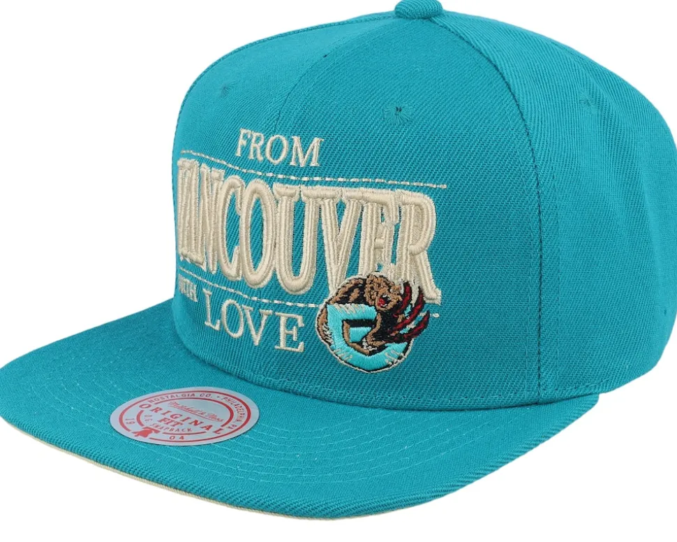 Vancouver Grizzlies With Love Hwc Teal Snapback - Mitchell & Ness