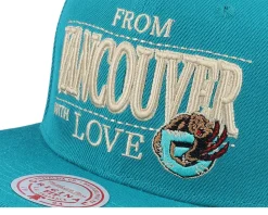 Vancouver Grizzlies With Love Hwc Teal Snapback - Mitchell & Ness