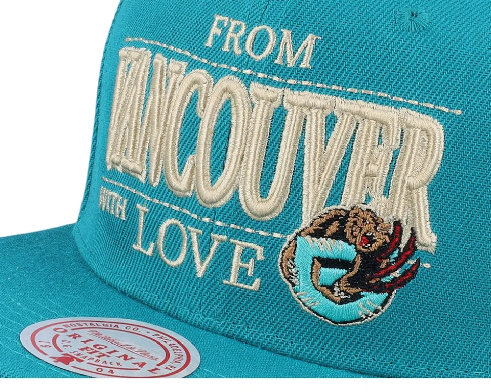 Vancouver Grizzlies With Love Hwc Teal Snapback - Mitchell & Ness