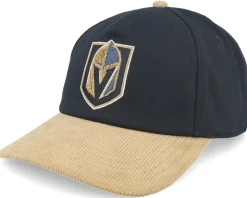 Vegas Golden Knights Burnett Black/Gold Corduroy A-frame Adjustable - American Needle