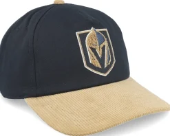 Vegas Golden Knights Burnett Black/Gold Corduroy A-frame Adjustable - American Needle