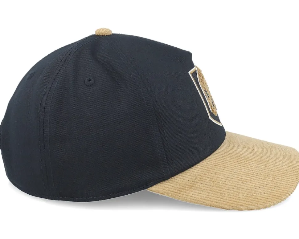 Vegas Golden Knights Burnett Black/Gold Corduroy A-frame Adjustable - American Needle