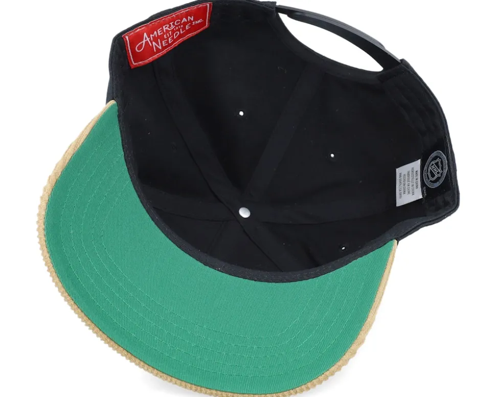 Vegas Golden Knights Burnett Black/Gold Corduroy A-frame Adjustable - American Needle