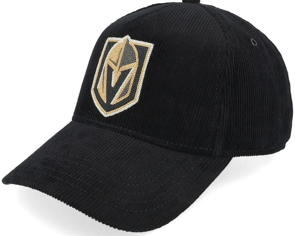 Vegas Golden Knights Corduroy Valin Black A-frame Adjustable - American Needle