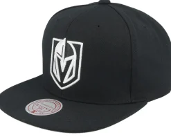 Vegas Golden Knights Evergreen Black White Cap Black Snapback - Mitchell & Ness