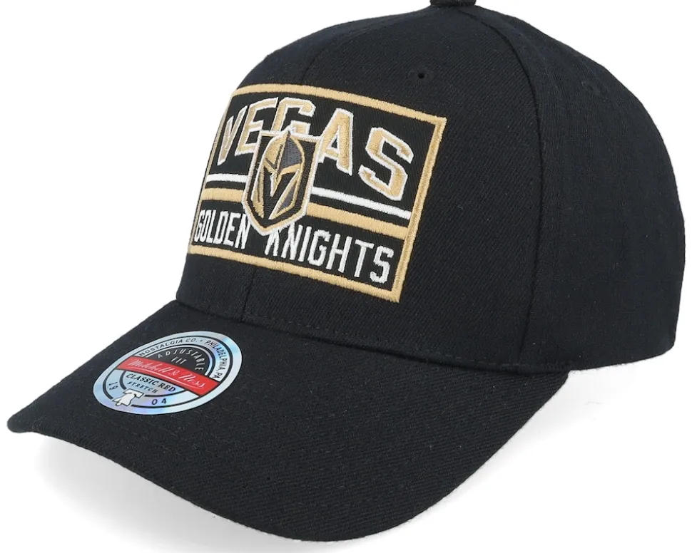 Vegas Golden Knights Horizon Patch Classic Red Black Adjustable - Mitchell & Ness