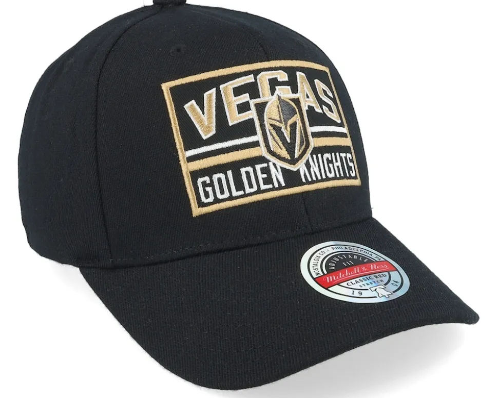 Vegas Golden Knights Horizon Patch Classic Red Black Adjustable - Mitchell & Ness