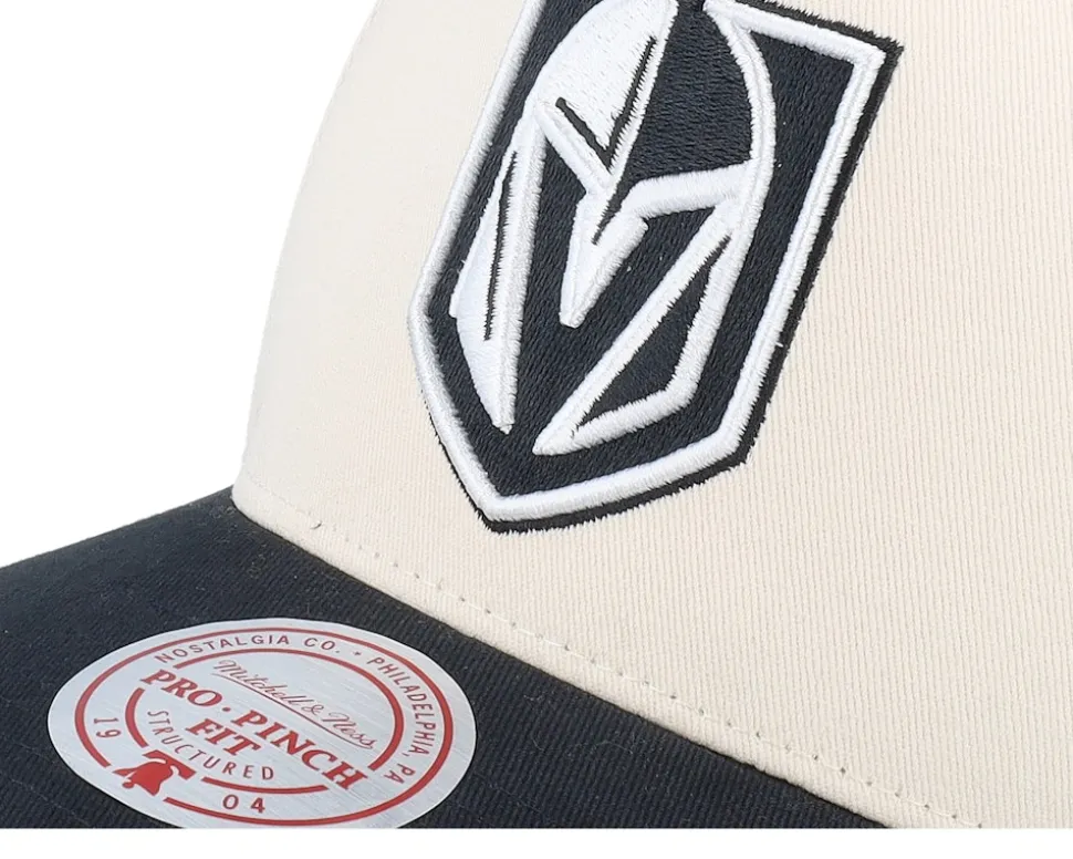 Vegas Golden Knights Overspray Pro Off White/Black A-frame Adjustable - Mitchell & Ness