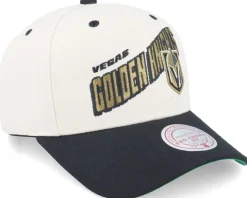 Vegas Golden Knights Retro Type Pro Off White/Black Adjustable - Mitchell & Ness