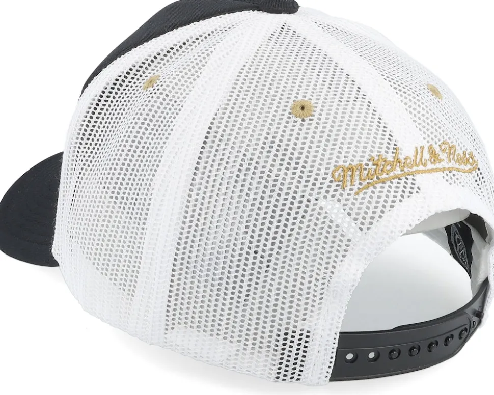 Vegas Golden Knights Sideline Black/White A-frame Trucker - Mitchell & Ness