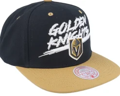 Vegas Golden Knights Transcript Black/Tan Snapback - Mitchell & Ness