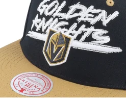 Vegas Golden Knights Transcript Black/Tan Snapback - Mitchell & Ness