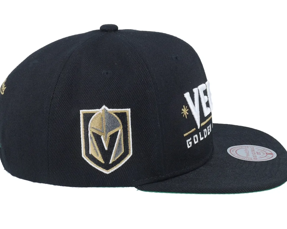 Vegas Golden Knights Triple Play Black Snapback - Mitchell & Ness