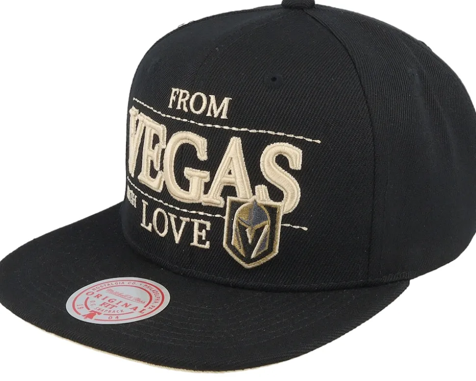 Vegas Golden Knights With Love Black Snapback - Mitchell & Ness