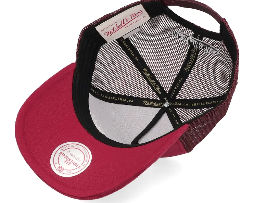 Velvet Pinscript Maroon Trucker - Mitchell & Ness