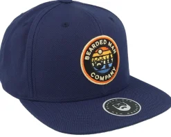 Vibrant Sunset Patch Navy Blue Snapback - Bearded Man