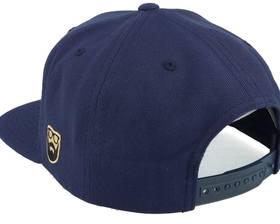 Vibrant Sunset Patch Navy Blue Snapback - Bearded Man