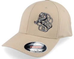 Viking Knot Worm Side Black White Khaki Flexfit - Vikings