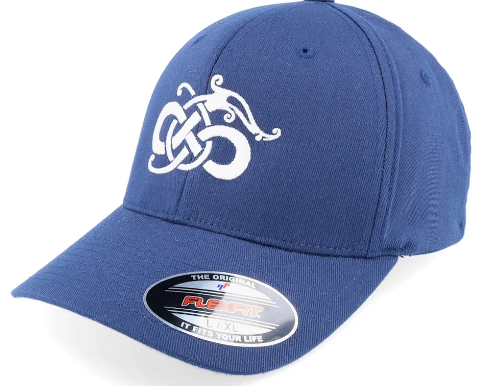 Viking Knot Worm White Navy Flexfit - Vikings