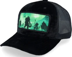 Vikings Aurora Sky Velvet Black A-frame Trucker - Calza Pennello