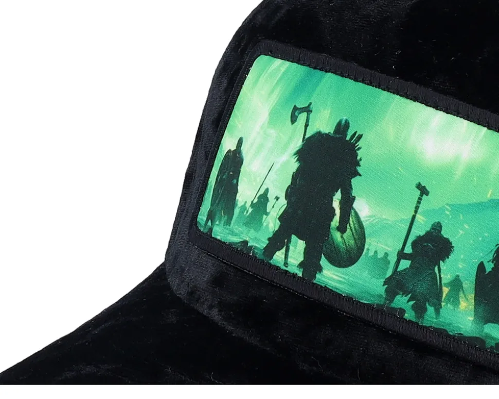 Vikings Aurora Sky Velvet Black A-frame Trucker - Calza Pennello