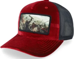 Vikings Fighting Battlefield Velvet White A-Frame Trucker - Calza Pennello