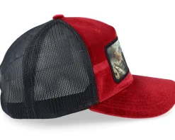 Vikings Fighting Battlefield Velvet Red/Black A-Frame Trucker - Calza Pennello