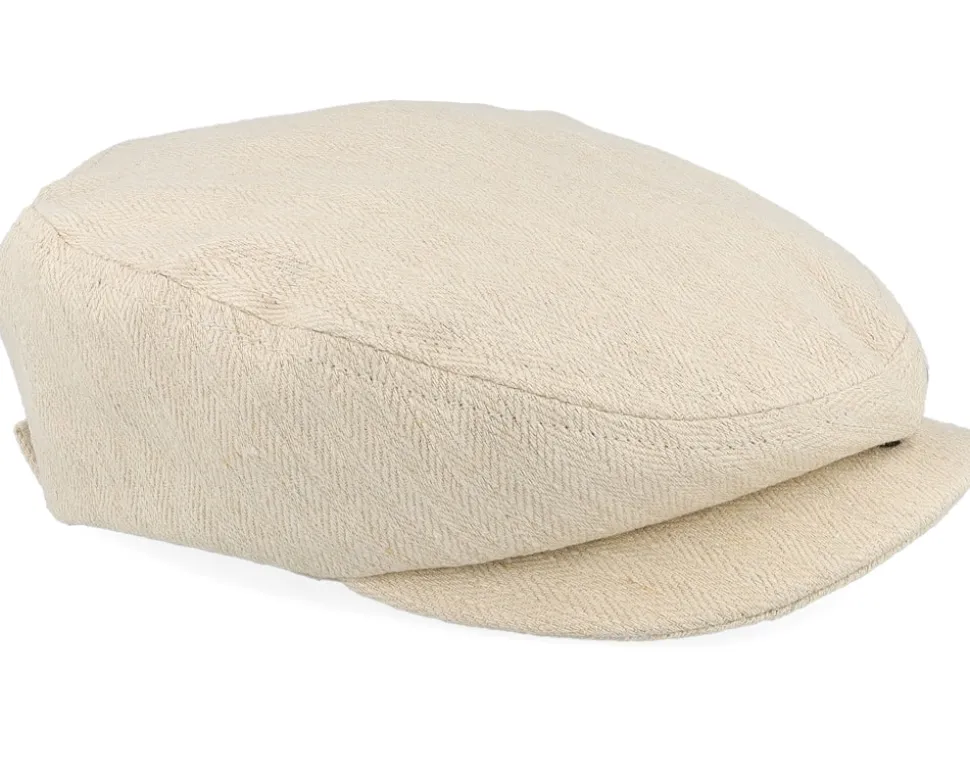 Viktor Herringbone Hemp Natural Flat Cap - CTH Ericson