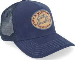 Vintage Brushed Twill Navy Trucker - Stetson