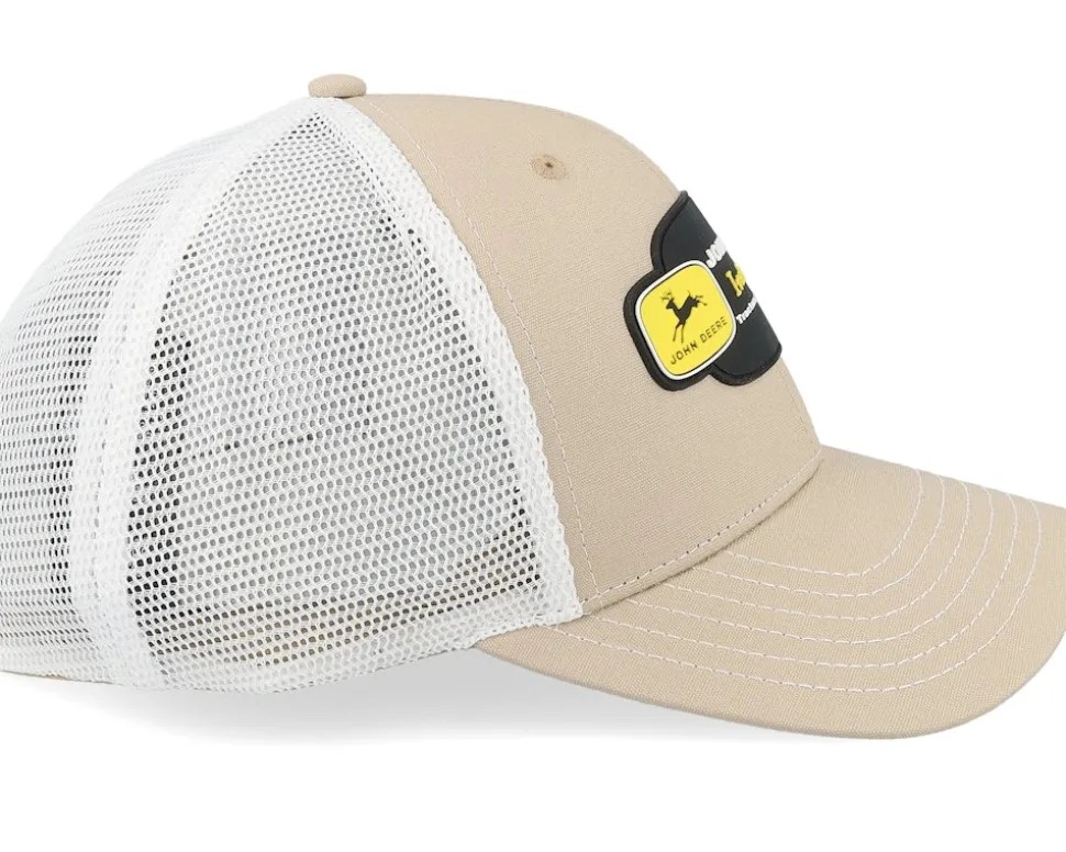 Vintage Industrial White/Beige Trucker - John Deere