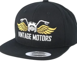 Vintage Motors Black Snapback - Born To Ride