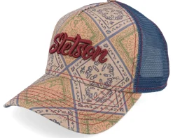 Vintage Print Blue Vintage Print A-Frame Trucker - Stetson