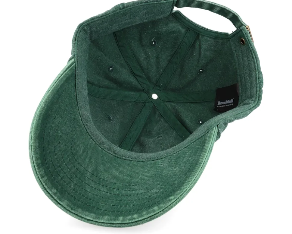 Vintage Washed Bottle Green Dad Cap - Beechfield