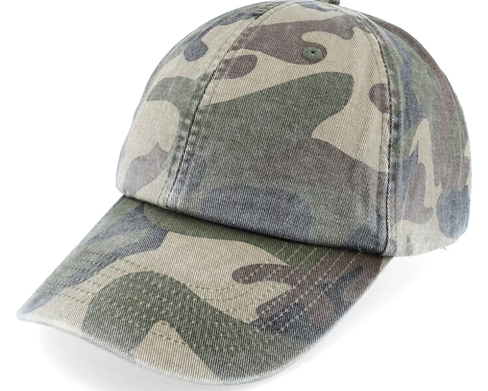 Vintage Washed Jungle Camo Dad Cap - Beechfield