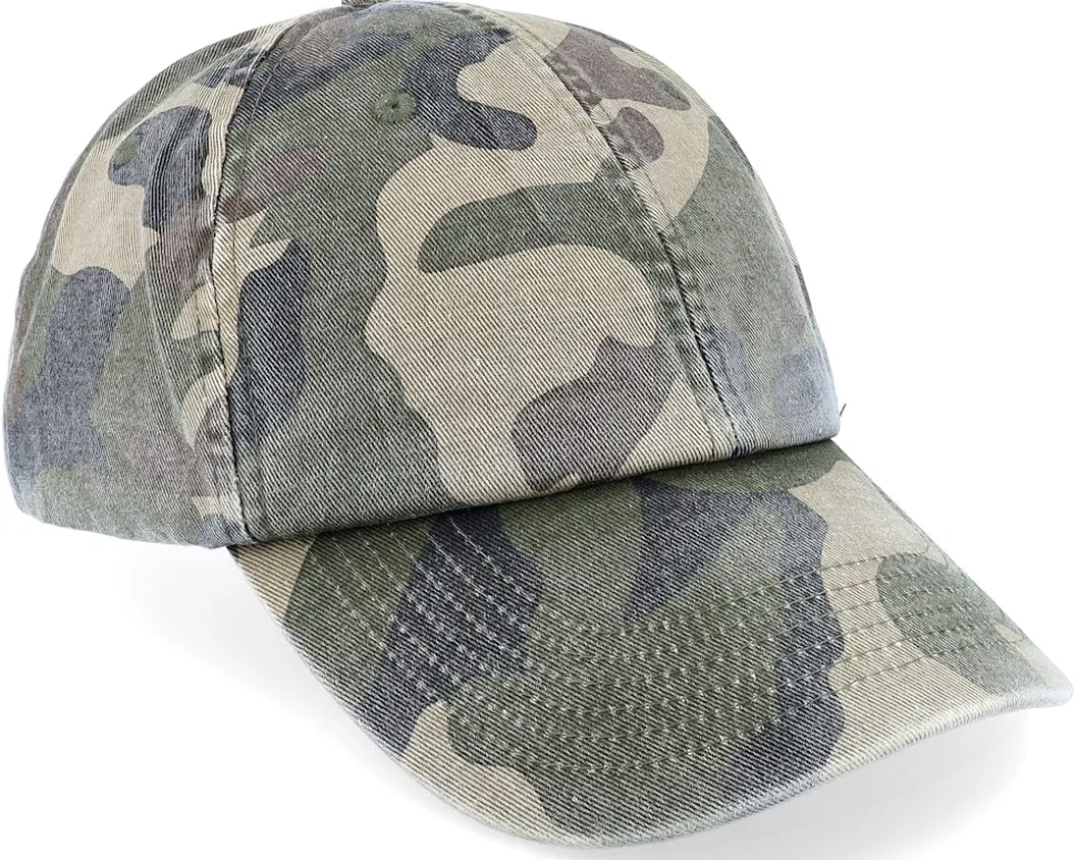 Vintage Washed Jungle Camo Dad Cap - Beechfield