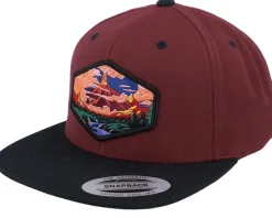 Vulcano Maroon Black Snapback - Wild Spirit