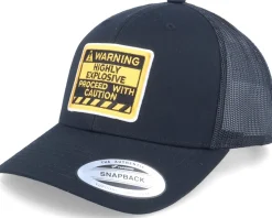 Warning Highly Explosive Patch Black Trucker - Iconic