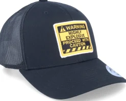 Warning Highly Explosive Patch Black Trucker - Iconic
