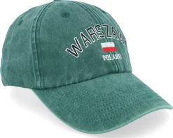 Warszawa Poland Washed Green Dad Cap - Iconic