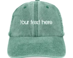 Washed Bottle Green Dad Cap With Embroidery - Beechfield