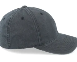 Washed Cotton Dad Cap Black Flexfit - Flexfit