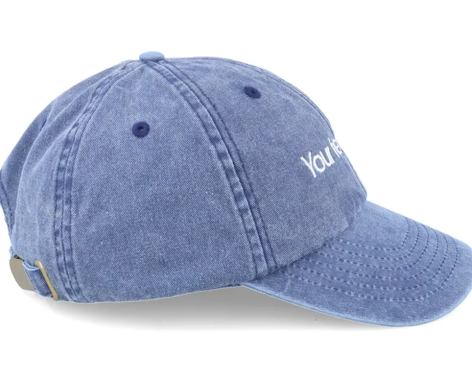 Washed Denim Blue Dad Cap With Embroidery - Beechfield