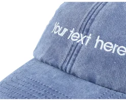 Washed Denim Blue Dad Cap With Embroidery - Beechfield