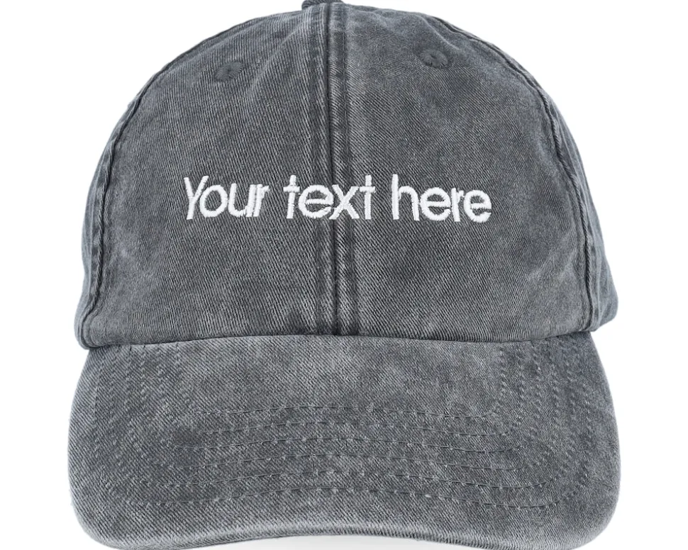 Washed Denim Blue Dad Cap With Embroidery - Beechfield